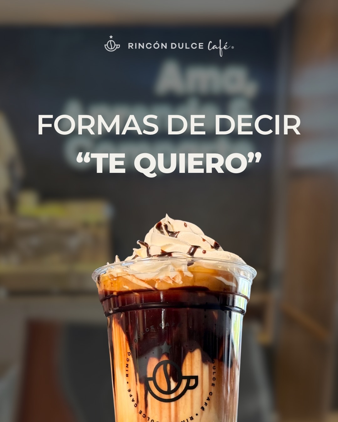 Bebida fría de Rincón Dulce Café con crema y chocolate